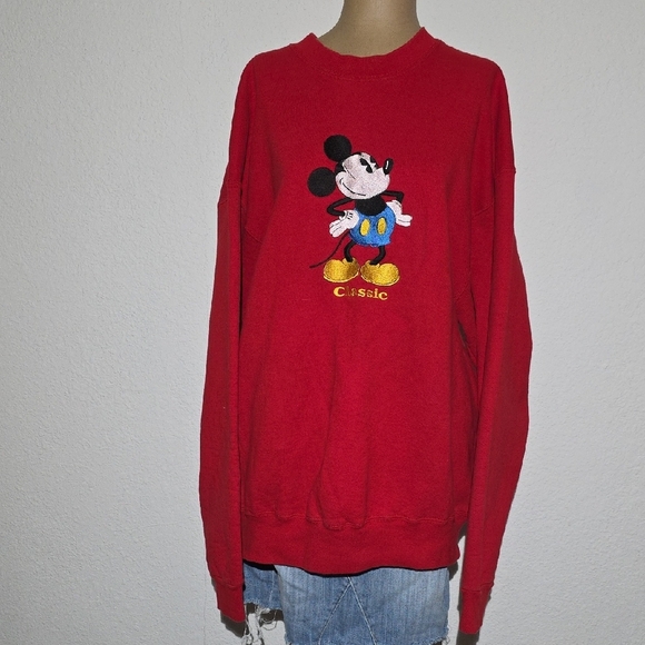 Disney Tops - Red Mickey Mouse Sweatshirt